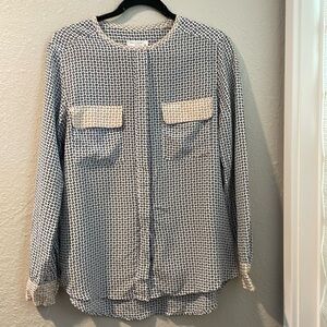Equipment silk blouse long sleeve medium size